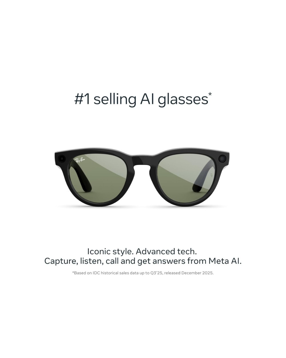 Ray-Ban Meta Headliner — Shiny Black / Green · Gen 2 - photo 1