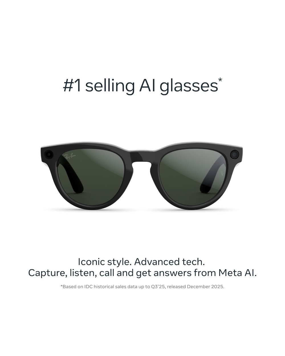 Ray-Ban Meta Headliner — Shiny Black / Transitions Graphite Green · Gen 2 - photo 1