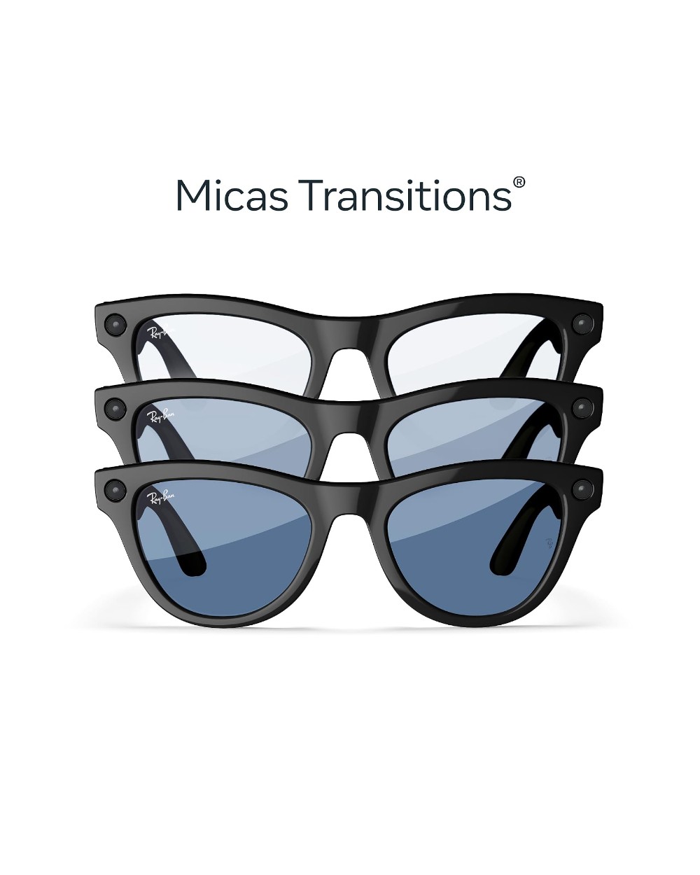 Ray-Ban Meta Skyler — Shiny Black / Cerulean Blue Transitions · Gen 1 - photo 4
