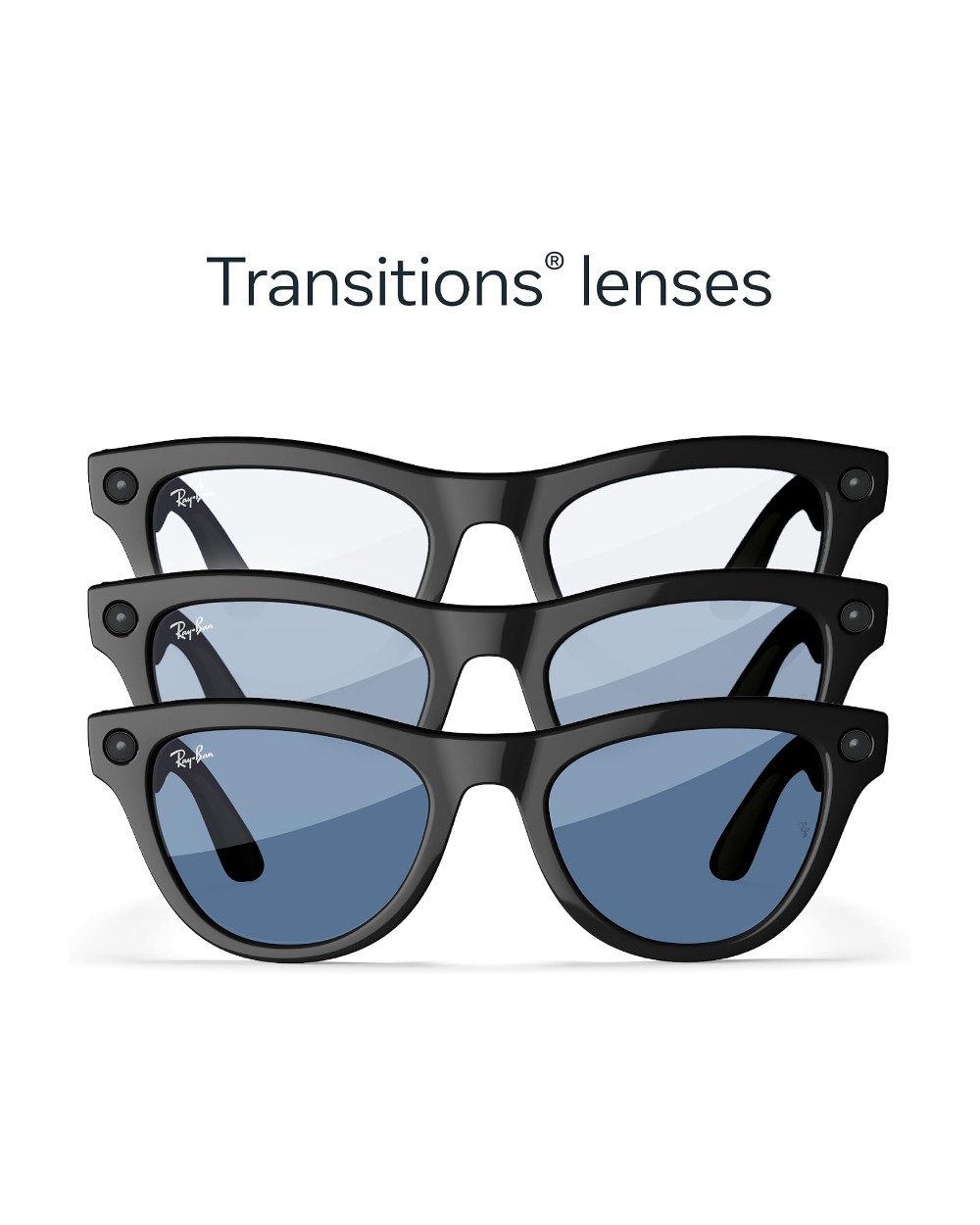 Ray-Ban Meta Skyler — Shiny Black / Clear to Blue · Gen 1 - photo 1
