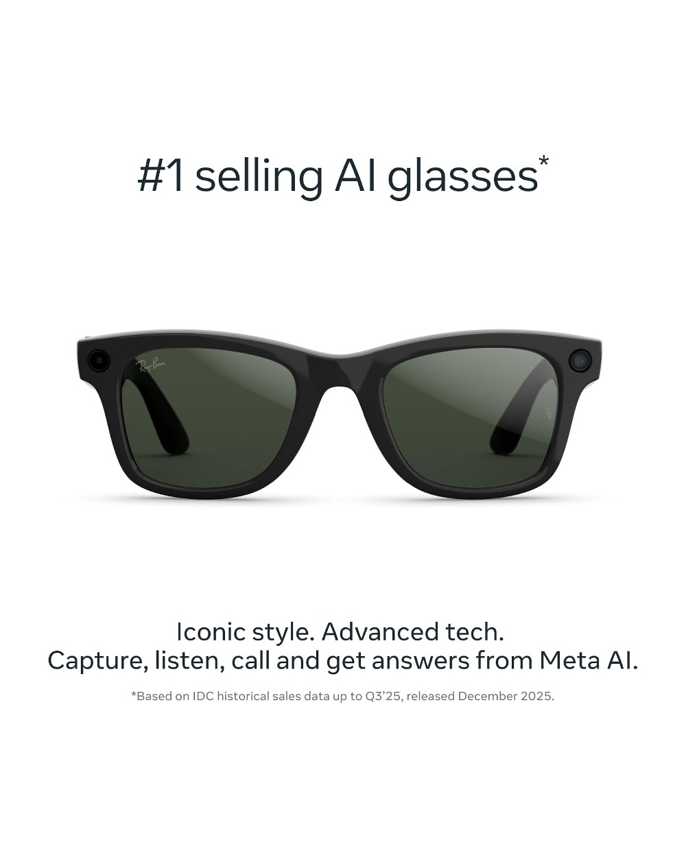 Ray-Ban Meta Wayfarer — Shiny Black / Graphite Green · Gen 2 - photo 1