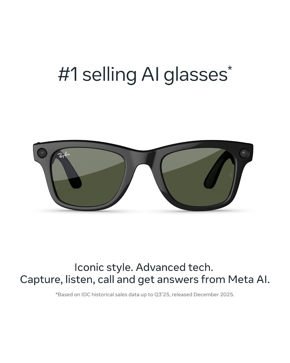 Ray-Ban Meta Wayfarer — Shiny Black / Green · Gen 2 - photo 1